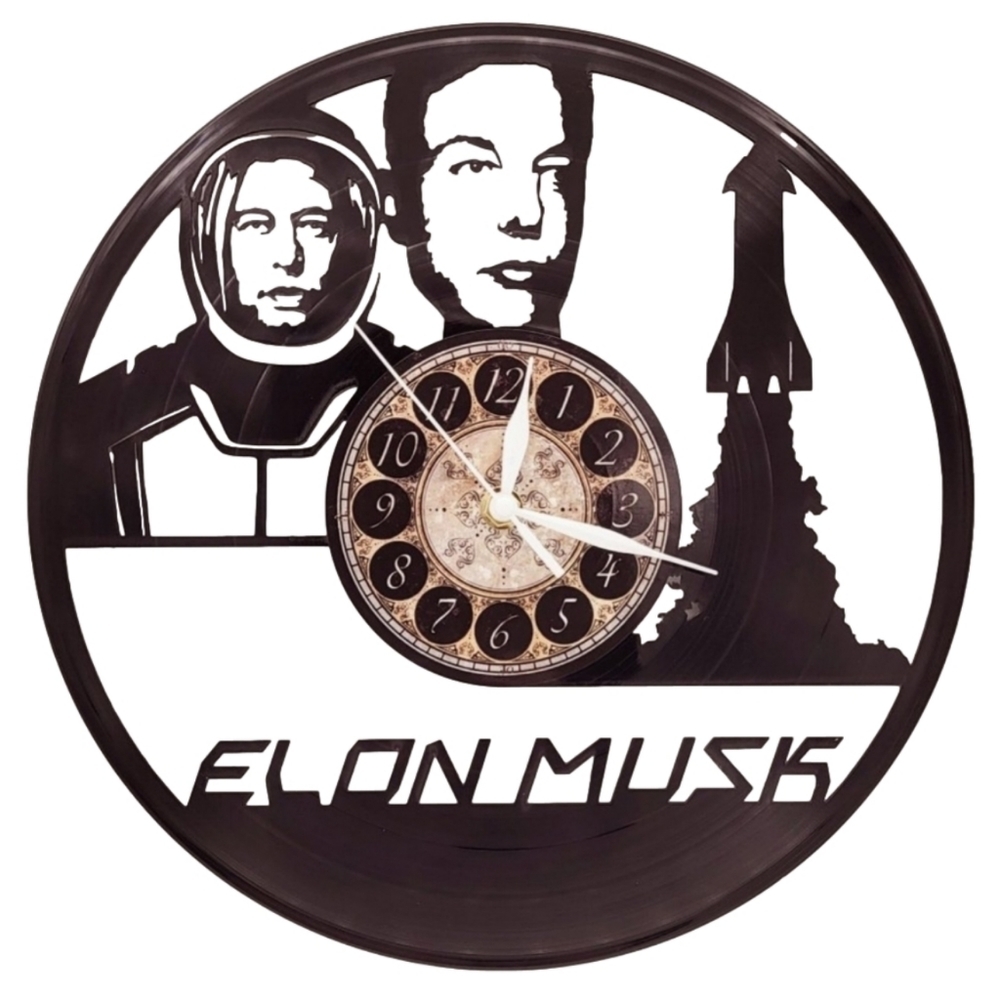 Elon MUSK vinyl record clock